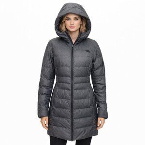The North Face Gotham II Down Parka Jacket Women’s Size Small Grey Heather Zip